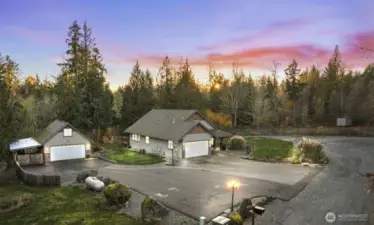 Cul-de-sac living with extended garage