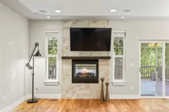 Front room with fireplace