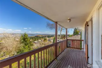 Views looking south from the main floor deck