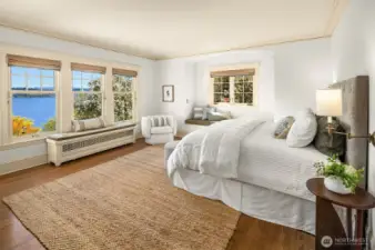 Expansive view primary has adjacent view terrace, study, dressing room, walk in closet and ensuite bath!