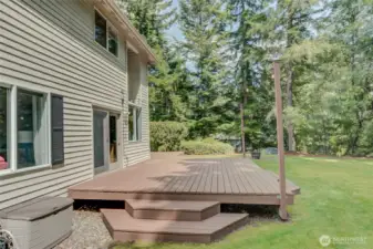 Fantastic oversized deck with access to Kitchen or formal dining