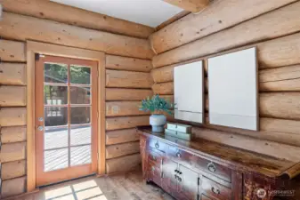Flex/mudroom space perfect for a sauna or extra storage