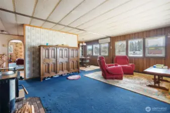 Livingroom.  Working wood stove