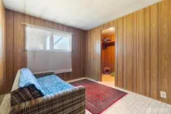 second bedroom left of hall.  Walk in closet.