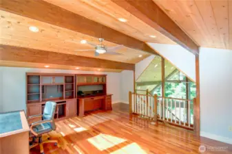 Upper level used as office has plenty of space.