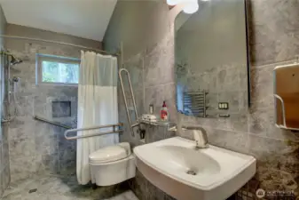 Main floor has accessible bathroom.