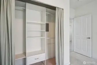 Built-ins in bedroom closet