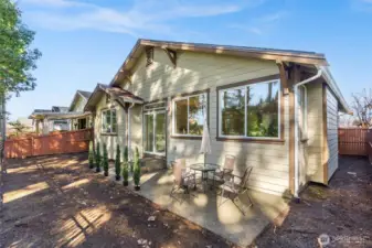 Patio space has room for outdoor diniing and BBQ.