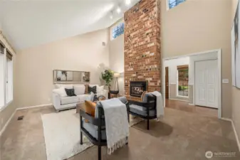 Lots of natural light and room in this living room across from the main level entry.