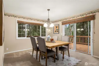 Large dining room is directly off kitchen.