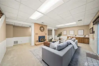 Downstairs family room is huge!!! Note the door in the back that goes out to attached garage #2. The downstairs has its own garage and driveway!