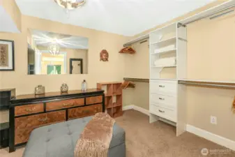 Primary walk in closet.