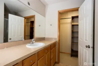 Primary bathroom and closet