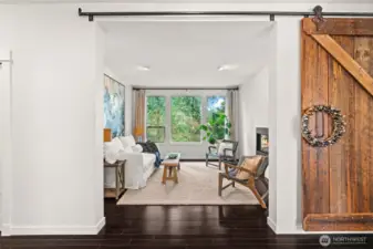 custom barn door to den