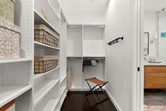 walkin closet with built in closet system