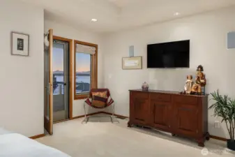 Head out to the covered view deck.