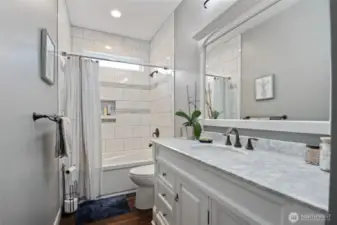 Main level bathroom for guests.