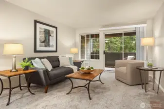 Open living room with ample natural light.