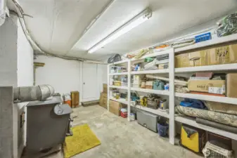 Storage. This wood burning stove is backup heat sourse for the entire house.