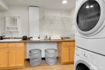 Lower level laundyroom and 3rd bathroom.