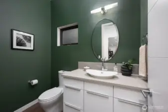 Main level powder room