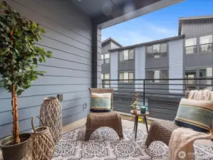 Inviting southern facing balcony/deck.