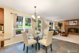 Breakfast nook looking out to the backyard and to the family room