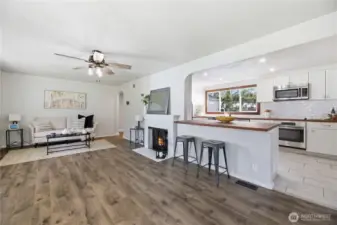 Stunning vinyl plank floors, updated lighting