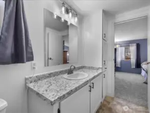 Linen cabinet in Primary ensuite.