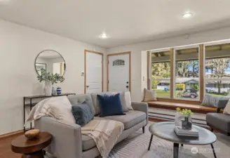 Window seat with views to quiet neighborhood on cul-de-sac