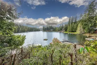 View from stairs to lake