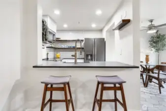 Kitchen with eating area makes for convenience and ease.