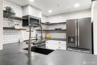 Modern farm house kitchen offers efficiency and style!