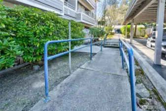 Ramp access to entry allows for ease and accessibility.