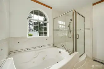 Primary bath with soaking tub