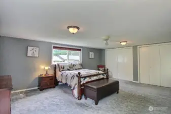 Enormous main floor bedroom with double closets.