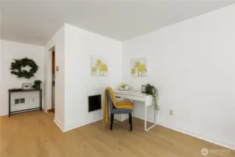 There is even big area for your in home office furniture in this great room