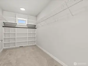 Huge walk in closet with custom built-in!