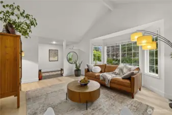 Large bay windows, lots of natural light
