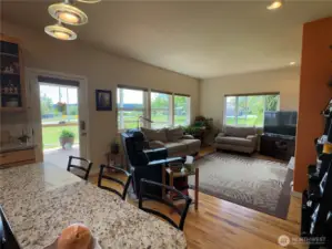 Kitchen into the living room...