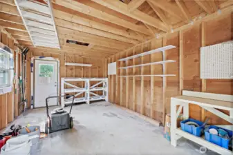 Inside shop building