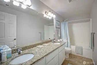 Full guest bathroom on lower level.