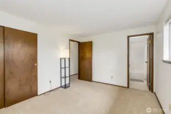 Primary bedroom with bathroom.