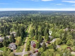 Aerial view with access to tolt pipeline trails