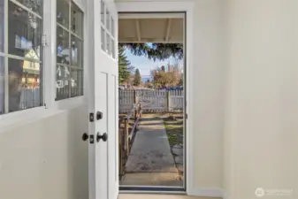 Looking out the front door