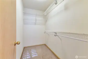 Primary bedroom upstairs's walk-in closet.