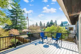 Plenty of space for alfresco dining. This deck can accommodate a party!