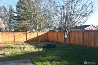 Fully fenced yard