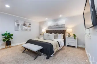 Spacious primary bedroom