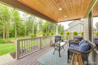 Cozy covered deck off the dining room